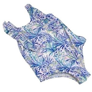 Tommy Bahama abstract pineapple print one piece 
 blue, lavender, pink,  m 7 8